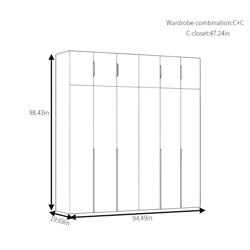 Armoire simple en noyer moderne