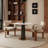 Modern 33" Round Dining Table with Gold Pedestal Base, Faux Marble or Tempered Glass Top, Compact Luxury Table for 2～4-371222807