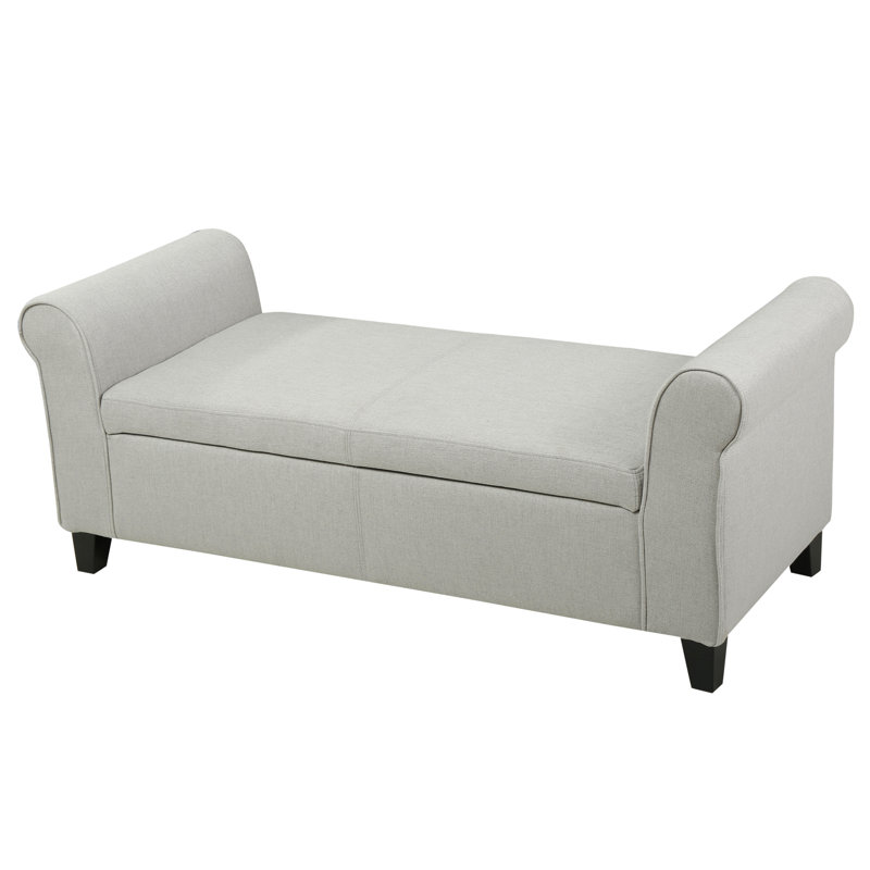 Banc de rangement à bras, Gris clair
