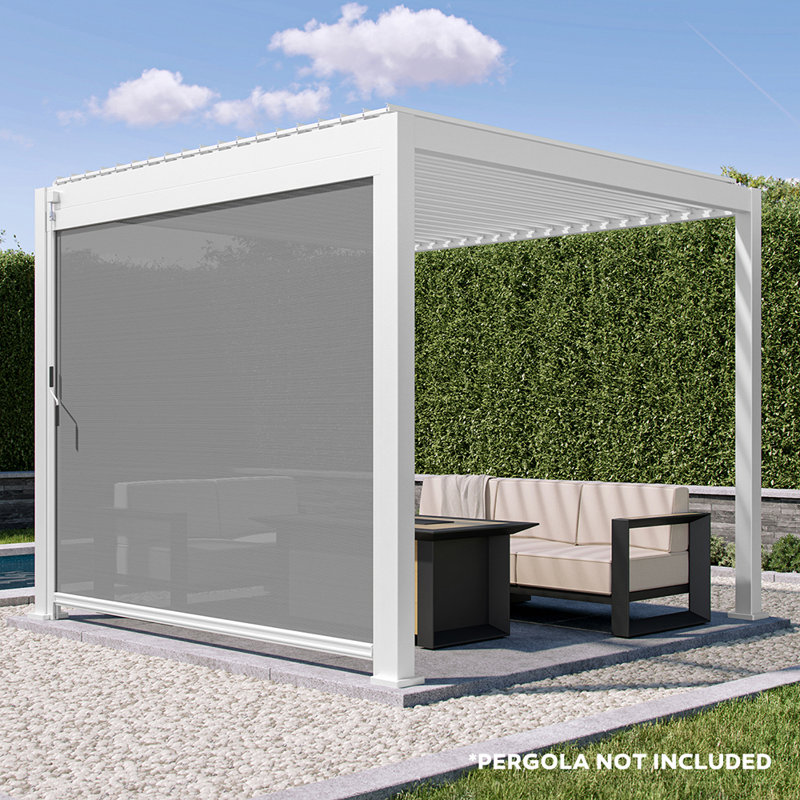 Écran 111 en aluminium pour pergola, Blanc, 10 pi