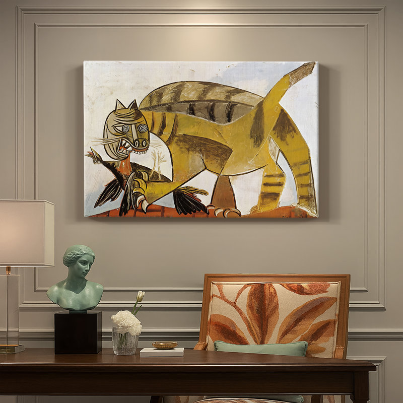 Chat attrapant un oiseau - Pablo Picasso - Toile tendue avec châssis - 1939, 24 po x 36 po