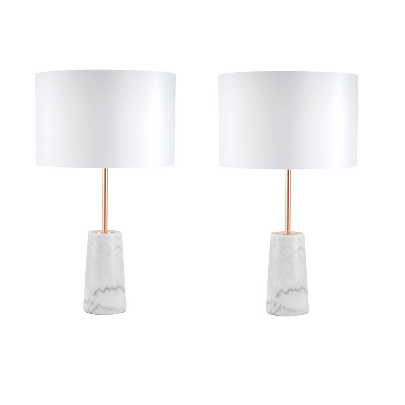 Norrington Table Lamp, White Marble/Copper