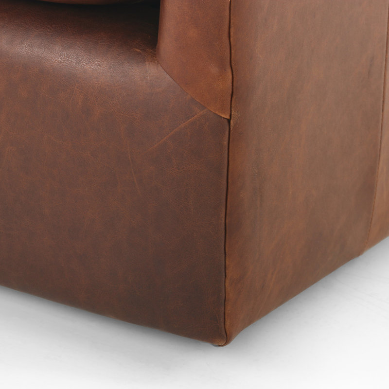 Topanga Swivel Armchair, Heirloom Sienna Genuine Leather