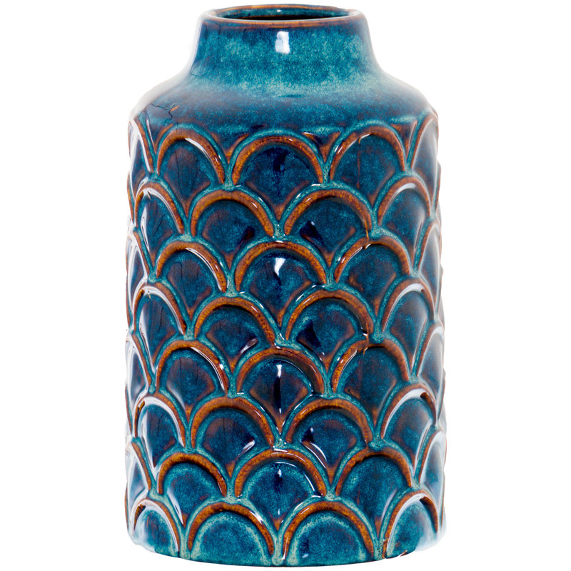 Albertson Handmade Ceramic / Porcelain Decorative Urns & Jars, Blue, 34cm H x 17cm W x 17cm D