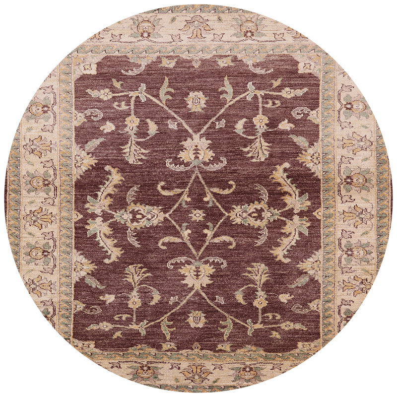 Tapis oriental rouge / vert Bartev, Rond 3 pi