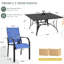 Ensemble de salle à manger 9 pièces pour terrasse - Comprend 8 chaises et une table carrée en métal avec trou pour parasol - 8 places pour la cour, la piscine, le balcon et le jardin-2094733478