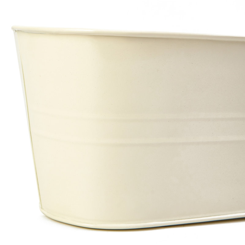 Ensemble de 3 contenants en crème crème, H 4,75 po x l 10,5 po x P 5,5 po