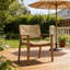 Chaises de patio en teck durable, bois d'acacia et osier, style rustique
