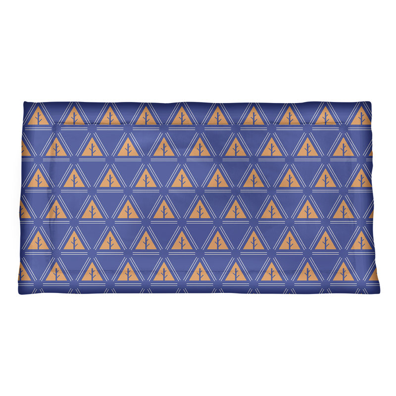 Theo Nath Polyester Geometric Sham Set, King, Microfiber, Blue/Orange