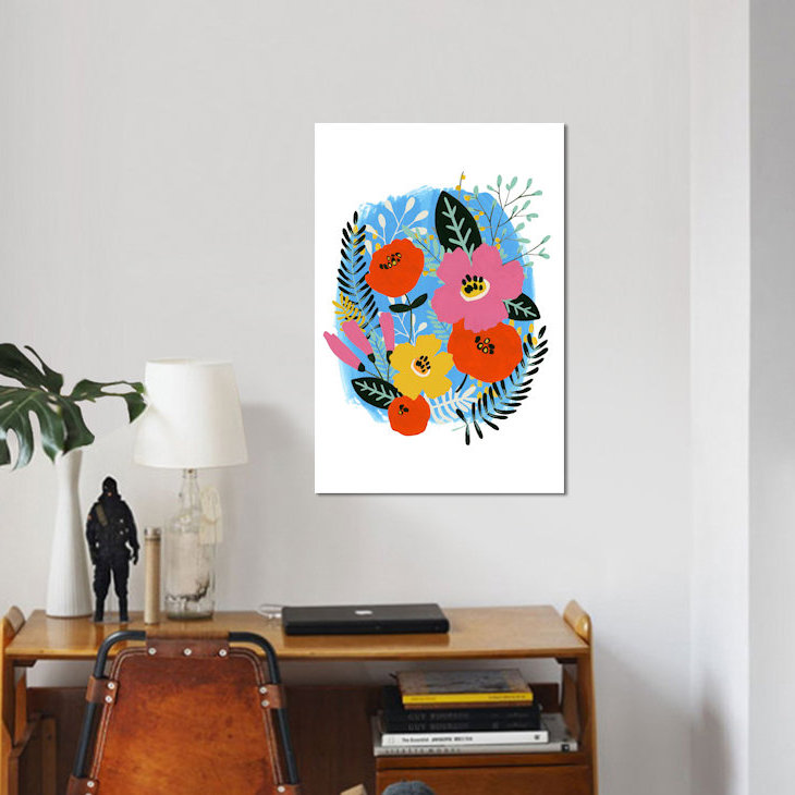 « bouquet brillante i », reproduction sur toile, H 18 po x l 12 po x P 1,5 po, Pas de tapis, Toile tendue