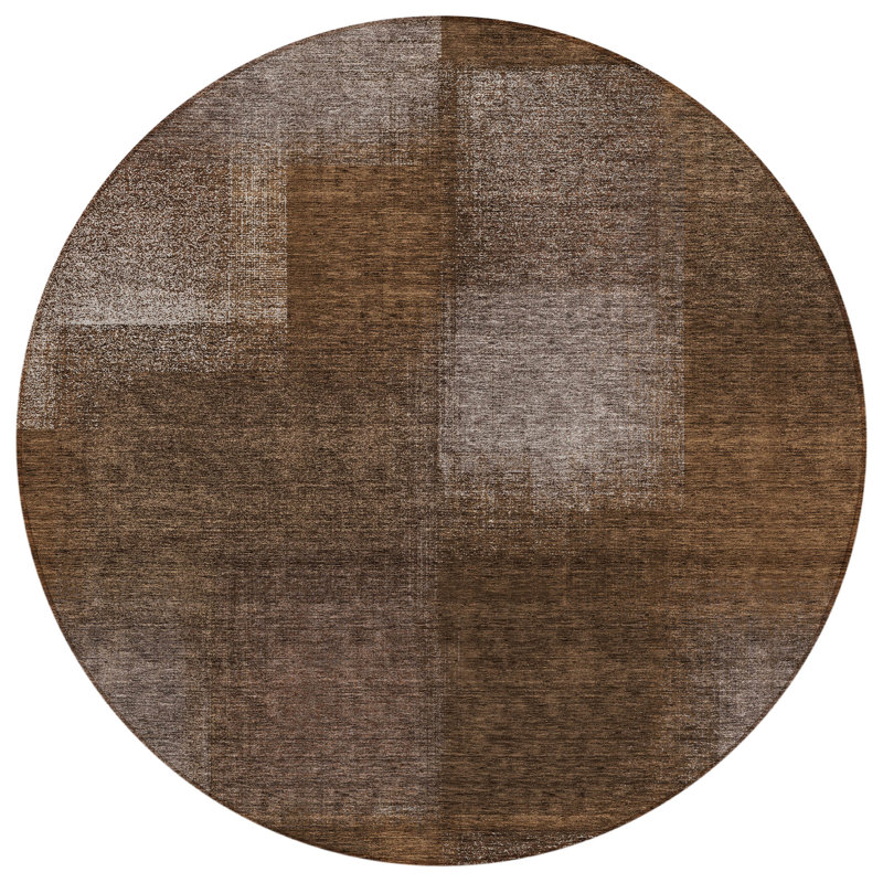 Neysa Washable Abstract Indoor / Outdoor Rug, Round 8'