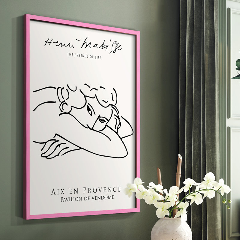 Matisse LXVI Framed Print - Solid Wood, Black, 20" H x 16" W