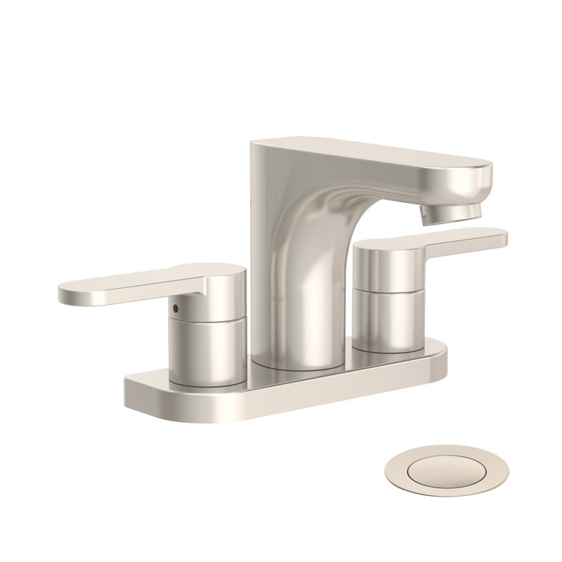 Identity Centerset Faucet with Push Pop Drain, Satin Nickel