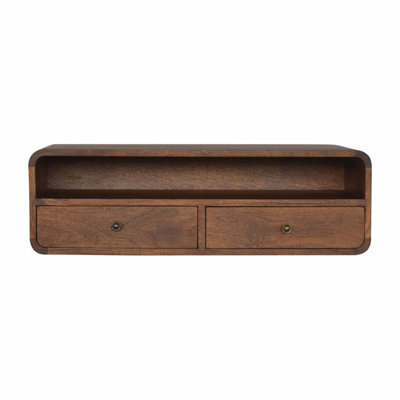 Console flottante châtaignier ouverte