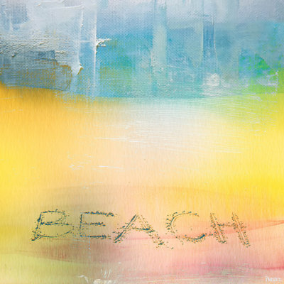 « beach writing » par parvez taj,, reproduction d’art sur toile tendue