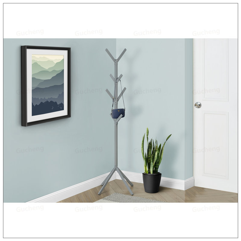 Free Standing 8-Hook Metal Coat Rack, Contemporary Hall Tree For Entryway And Bedroom, Modern And Durable Storage Solution