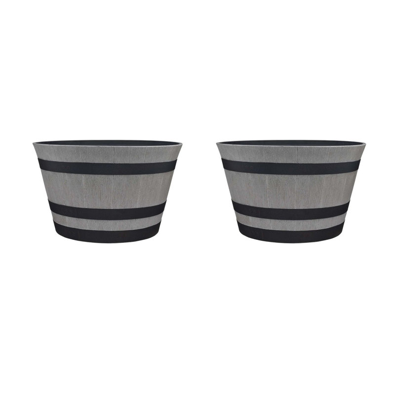 Jibril Resin Barrel Planter (2 Pack)