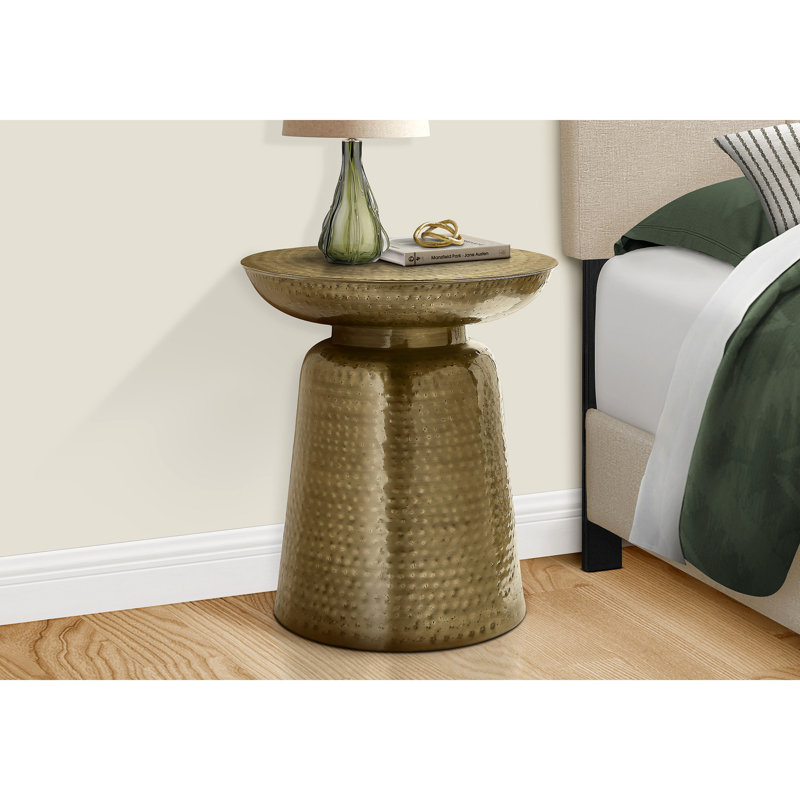 Table de bout cylindrique en acier Abdisamad, Or