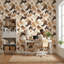 Papier peint camouflage abstrait mural brun