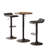 Belham Black Round Top Adjustable Height Bar Table And 2 Swivel Black Bonded Leather Adjustable Bar Stool Bar Sets