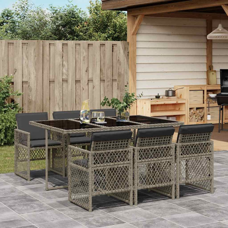 Patio Dining Set with, Grey, Grey