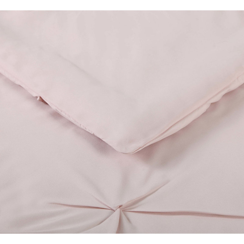 Truly Soft Everyday Pleated 4 Piece Removeable Cover Comforter Set, King Duvet Cover + 3 Additional Pieces, Blush