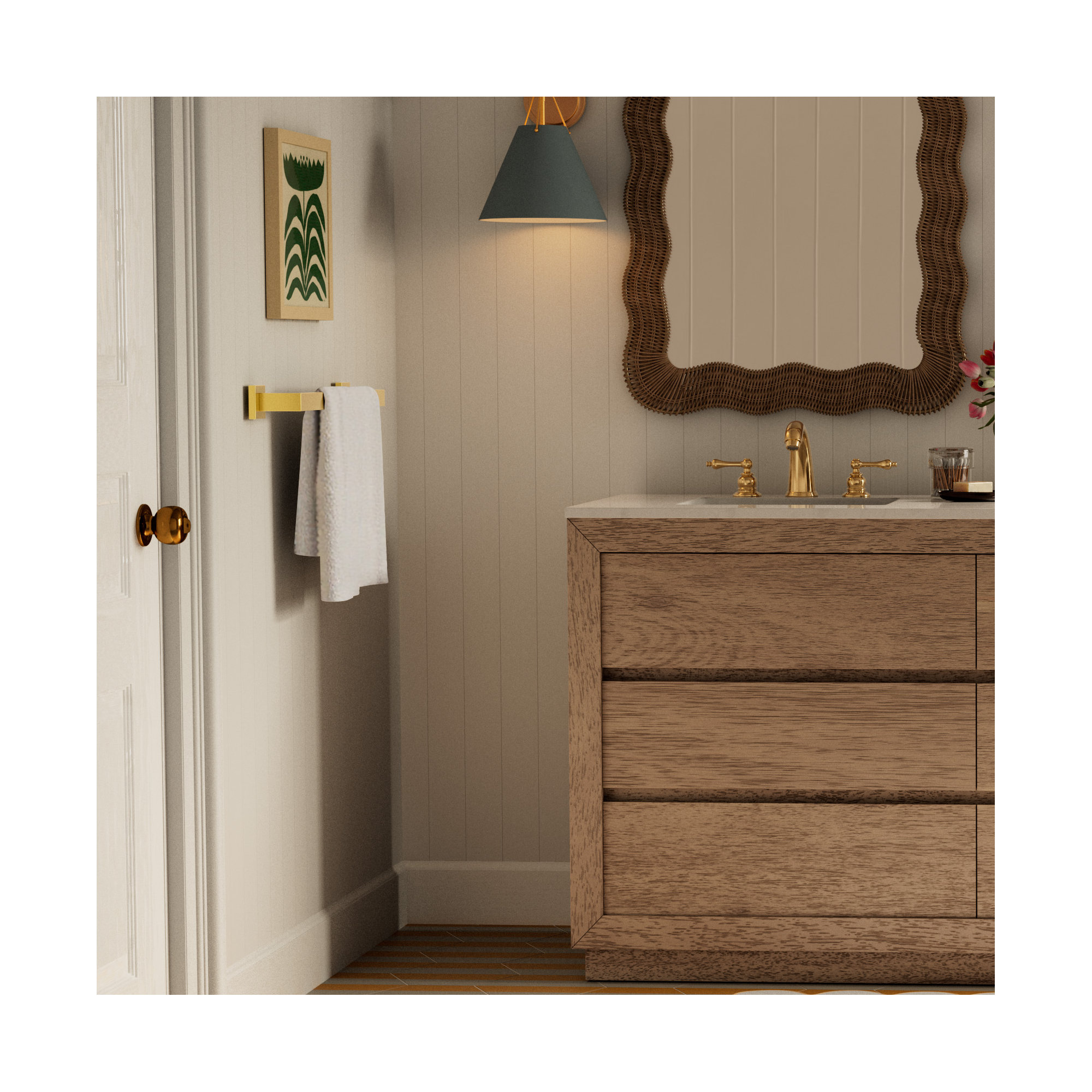 23.75'' Towel Bar, Brushed Gold, 3.13'' H X 23.75'' L X 2.19'' D