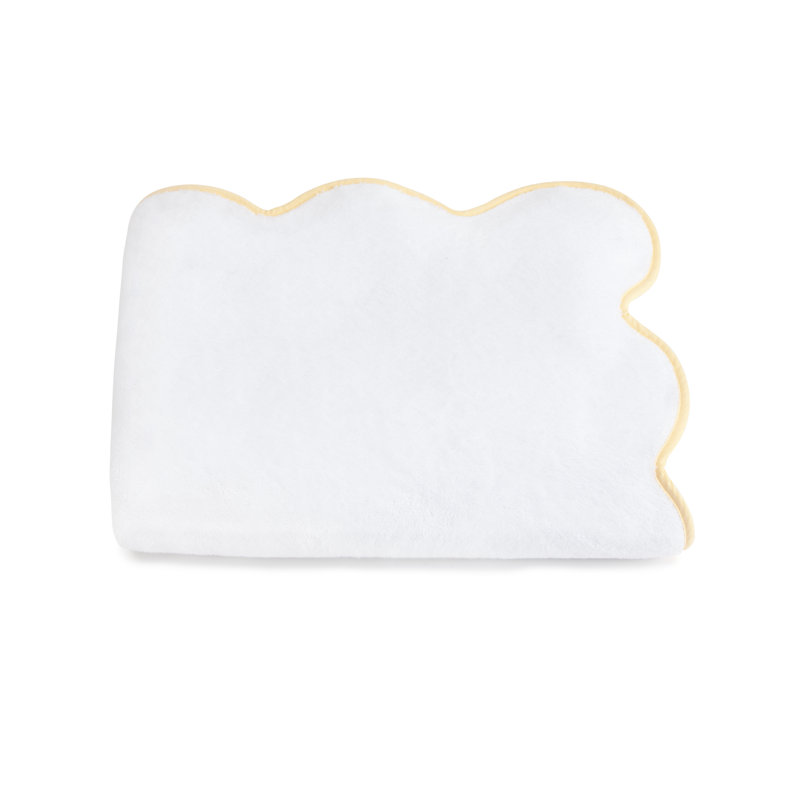 Scalloped Hand Towel, White/Yellow, Washcloth