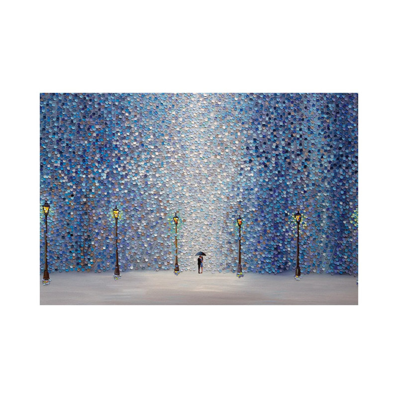 Kiss Under The Rain- Gallery-Wrapped Canvas Giclée, 12" H x 18" W