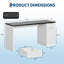 Bureau d'ordinateur de direction 61 po, tiroirs, prise de courant et ports USB, tablette réglable, porte d'armoire cannelée-412122750