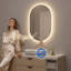 Oval Lighted Frameless Wall Mounted Accent Mirror-1364827507