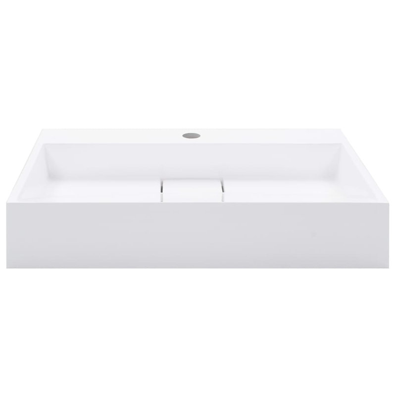 Belfry Bathroom Matanna White Ceramic Rectangular Sink, 600 x 380 x 110 mm, 1 tap hole