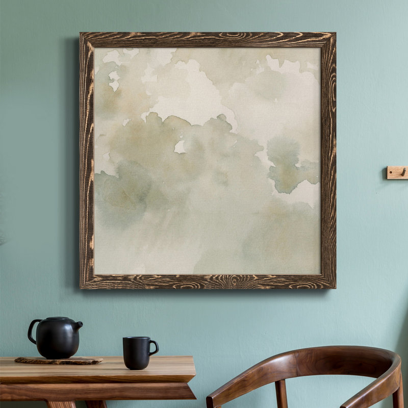 «Warm Clouds Abstract II», toile encadrée de qualité supérieure - prête à être accrochée, Encadrement gris foncé