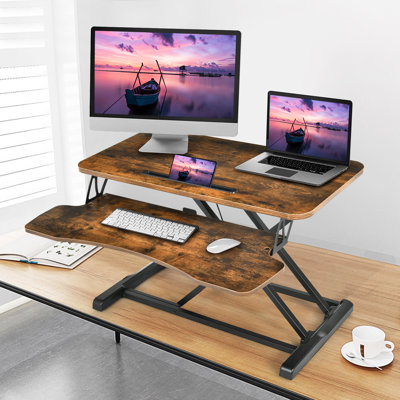 Adjustable Height Iron Standing Desk Converter
