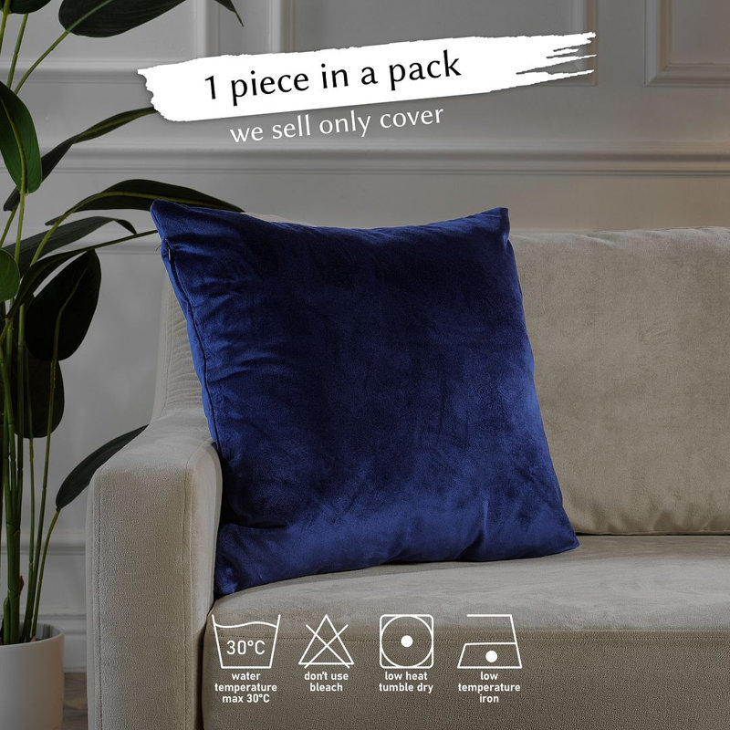 Matte Velvet Cushion Cover - 1 Pc, 61cm x 61cm, Admiral Berry