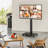 Hand Crank Lift Mobile Tv Cart, 42-75 Inch Rolling Tv Stand With 90° Rotation, 110 Lbs Capacity, Black