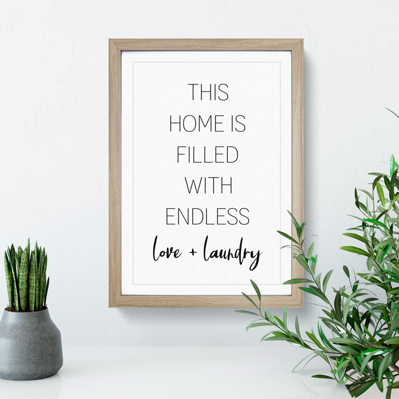Endless Love and Laundry - Framed Print, 65cm H x 48cm W x 2cm D, Oak
