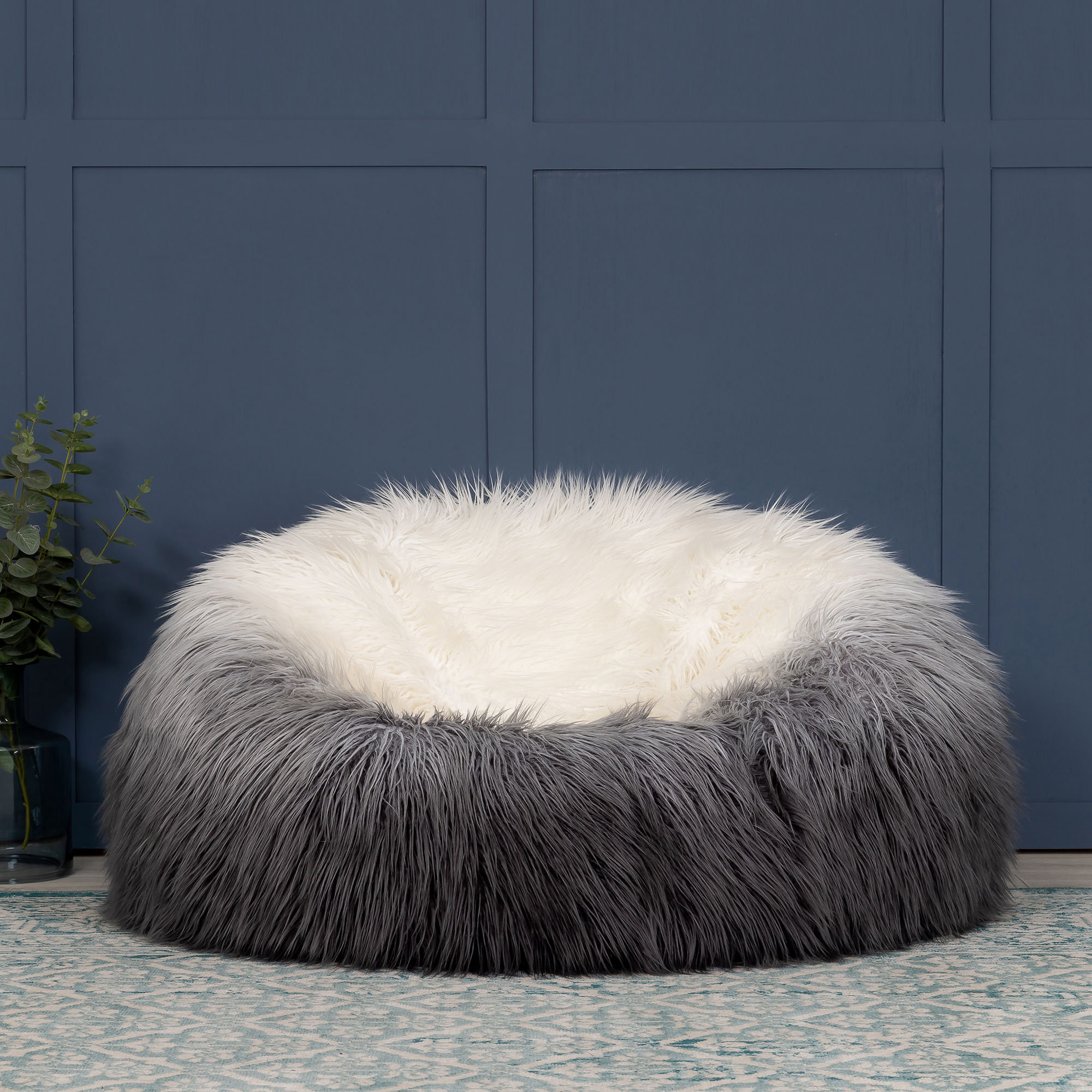 Grey bean bag discount fluffy