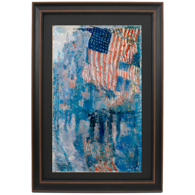 L'avenue sous la pluie par Frederick Childe Hassam, H 24 po x l 12,5 po