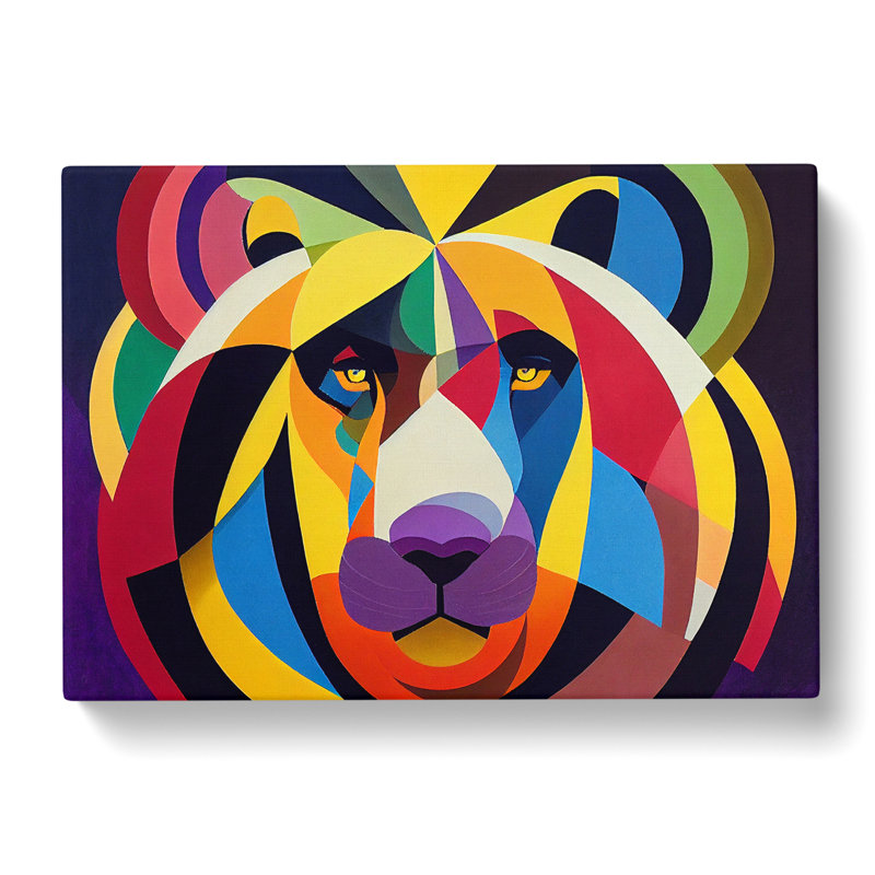 Lion In Abstract - Wrapped Canvas, 50cm H x 76cm W x 3cm D