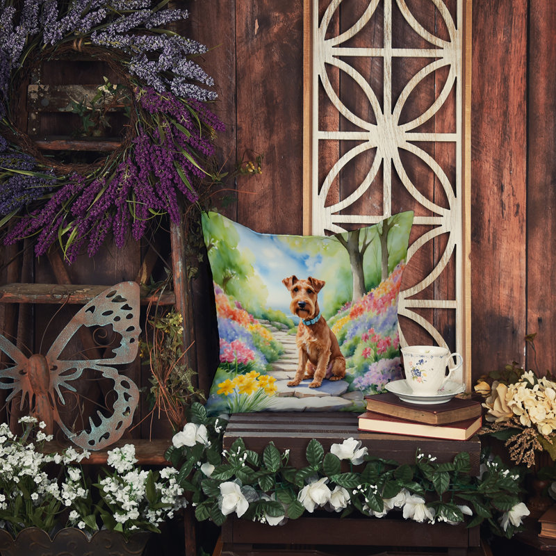 Coussin décoratif intérieur / extérieur Spring Path, H 14 po x l 14 po