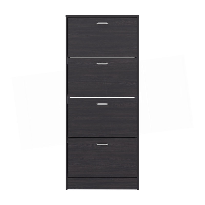 Armoire à chaussures verticale avec portes, Wengé