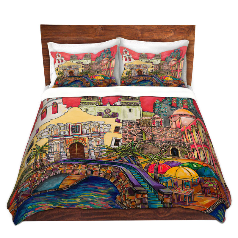 Ensemble de housse de couette touristique san antonio, 1 housse simple + 1 taie standard