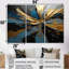 «Abstract Waves Blue Gold Outburst», ensemble de décorations murales abstraites-1519653993-1519653999