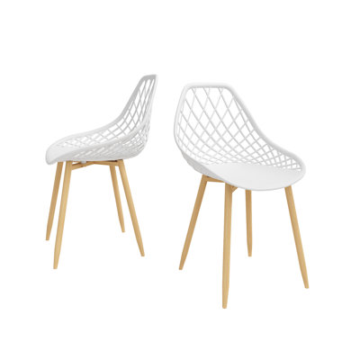 Chaise de salle à manger intérieure et extérieure Upton avec siège ergonomique et pieds en acier