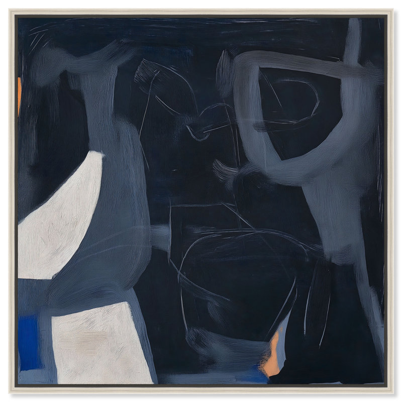 Obscured Voices I Canvas Abstract Print by Oliver Gal, Black Frame, 12 x 12, 21"H x 21"W, Silver Frame