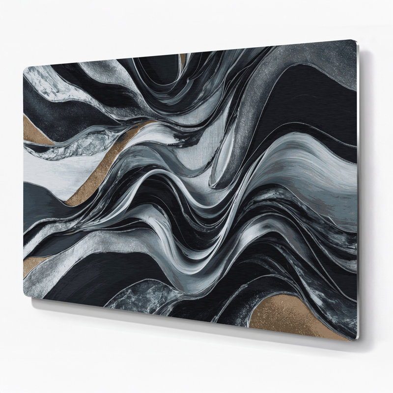 «Lyrical Abstraction 45», art mural en métal noir