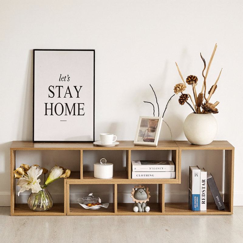 Majlis Customizable Cube Wooden TV Stand with Open Storage, 15.75" H x 80.71" L x 11.8" W, Natural