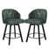 Elyana Counter Height Bar Stools Set Of 2, Swivel Bar Stool With Back, Faux Leather Counter Stool, Metal Legs, Retro Upholstered Barstools For Kitchen Island, Home Bar, Pub