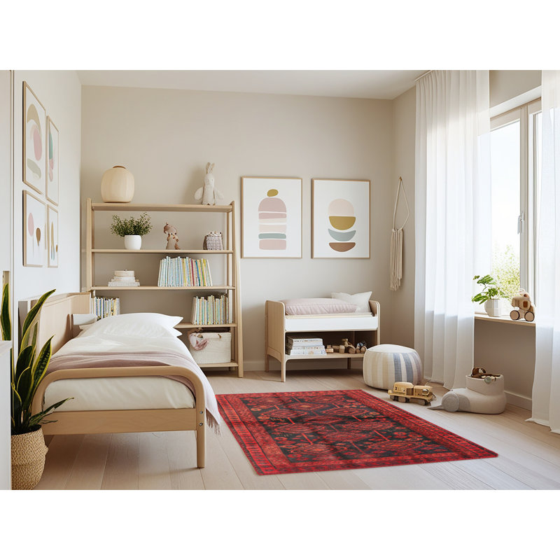 Tapis rouge à motif sud-ouest, Rectangle 3 pi x 5 pi
